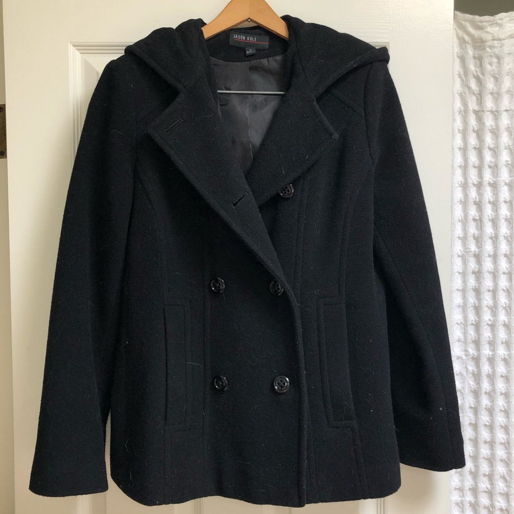 Black Pea Coat from Jason Kole